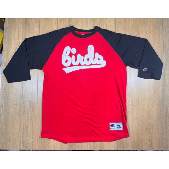 Champion Other - Birds Champion T Shirt Mens XL Raglan 3/4 Sleeve Baseball Graphic‎ Tee Red Black